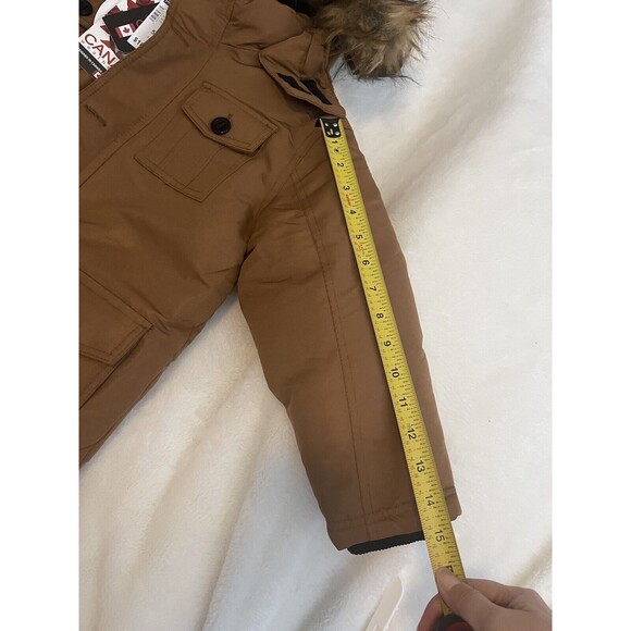 Canada Weather Gear Boys Snap-Up Full-Zip Parka Jacket Brown 5/6 Years NWT - Picture 10 of 11